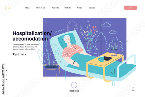 Hospitalization and accomodation - medical insurance web template
