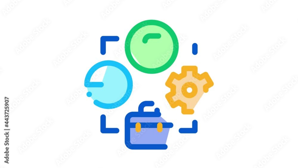 connection of work time and money Icon Animation. color connection of work time and money animated icon on white background connection of work time and money Icon Animation. color connection of work time and money animated icon on white background