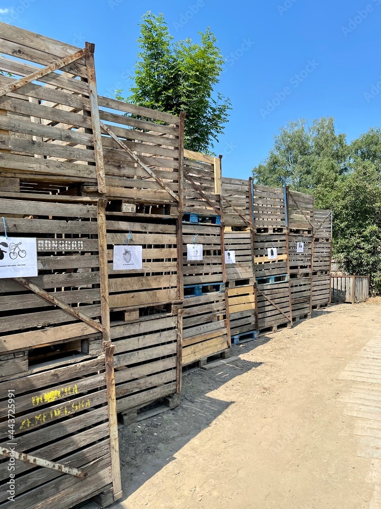 Storage boxes from pallets for fruits and vegetables. Storage boxes from pallets for fruits and vegetables.