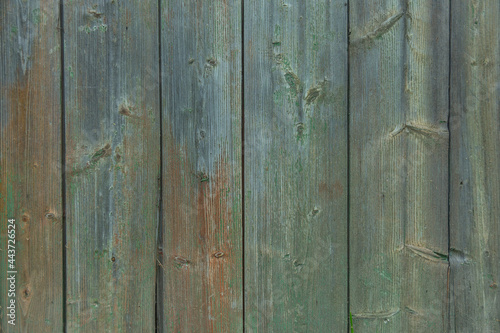 Blue green wooden planks background  old and grunge pine wood texture. Top view.