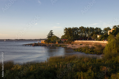 sunset over the river