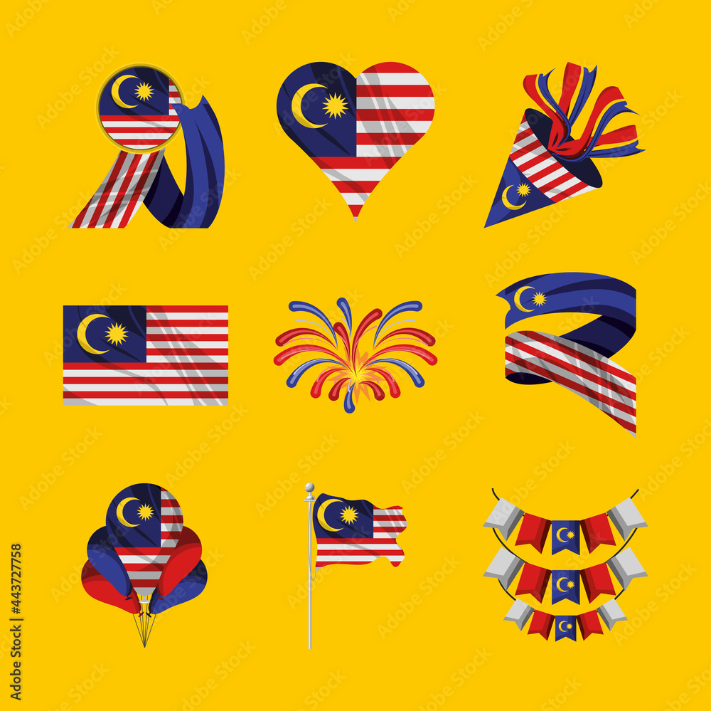 malaysia flags set