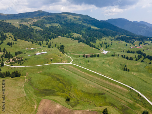 Aerial view of Rila mountain near Belmeken Dam, Bulgaria photo