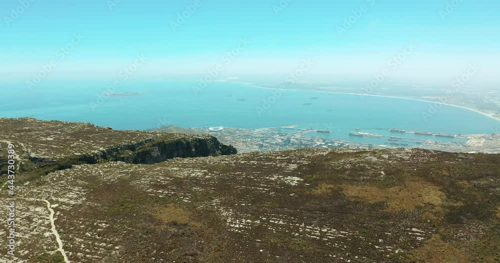 Aerial view. Epic Table Mountain Reveal. South Africa, Cape Town. Aerial view. Epic Table Mountain Reveal. South Africa, Cape Town.