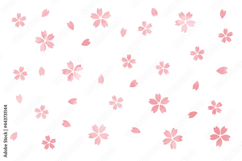 桜の花の水彩画風イラスト
