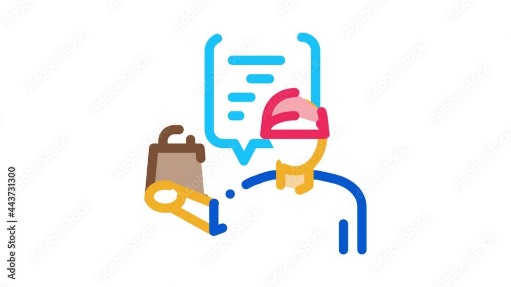 takeaway seller Icon Animation. color takeaway seller animated icon on white background takeaway seller Icon Animation. color takeaway seller animated icon on white background