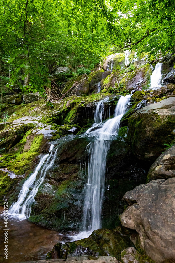 Scenic Dark Hollow Falls at Shenandoah National park in summer