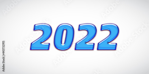 2022 text design pattern. Collection of Happy New Year and happy holidays. Vector illustration with blue holiday labels isolated on white background.
