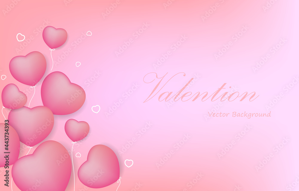 Cute vector Valentine and futuristic hearts Background