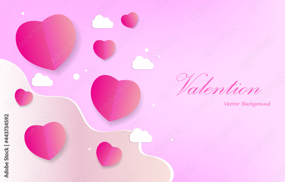 Cute vector valentine concept pink wallpaper