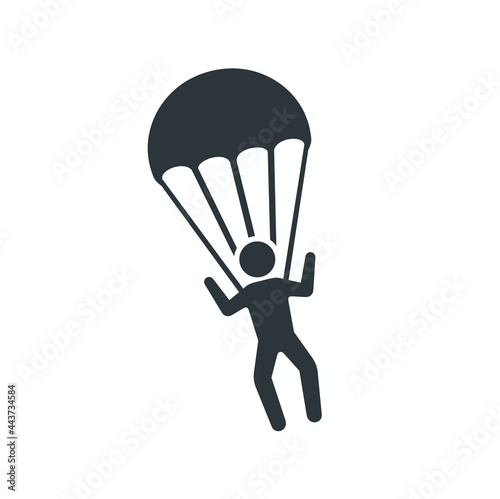 simple parachute icon, vector art.