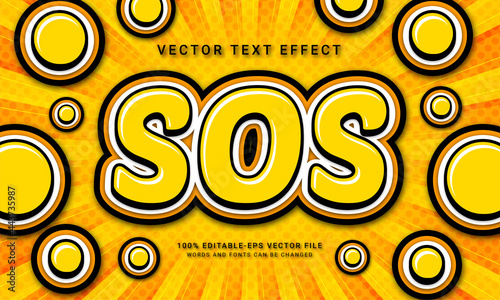 SOS editable text effect with rescue team theme