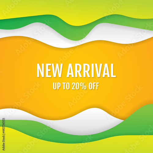 Gradient new arrival banner sale template. - Vector.