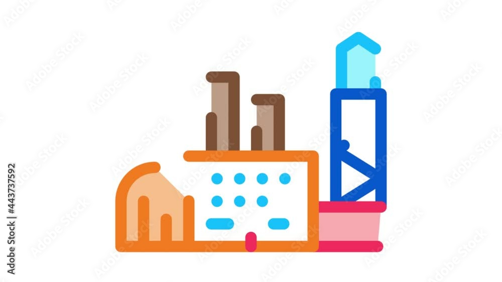 power station Icon Animation. color power station animated icon on white background power station Icon Animation. color power station animated icon on white background