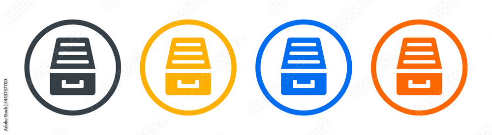 Cabinet with folders or drawer with document file icon vector illustration. Cabinet with folders or drawer with document file icon vector illustration.