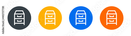 Nightstand drawer chest icon. Vector illustration. Interior concept