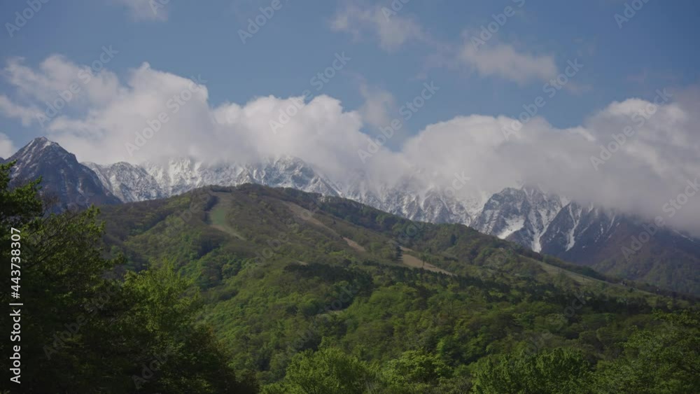 Clouds and Snow over Mt Daisen, Tottori Prefecture Japan. Establishing Pan Clouds and Snow over Mt Daisen, Tottori Prefecture Japan. Establishing Pan