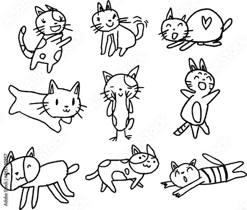 子供が描いたかわいい猫 セット
