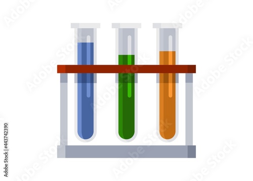 Laboratory test tube. Simple flat illustration.