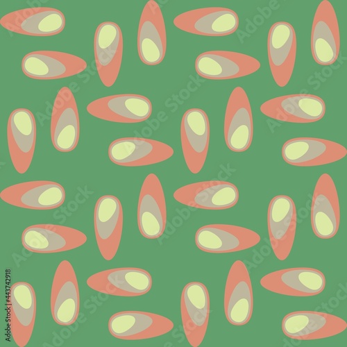 Rounded abstract seamless pattern - retro accent for any surfaces.
