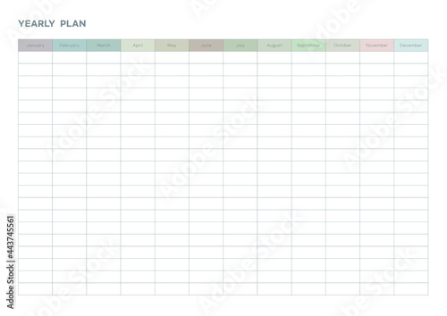 Note, scheduler, diary planner document template illustration. yearly plan form. photo