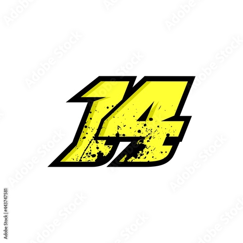 Simple Star Racing Number 14