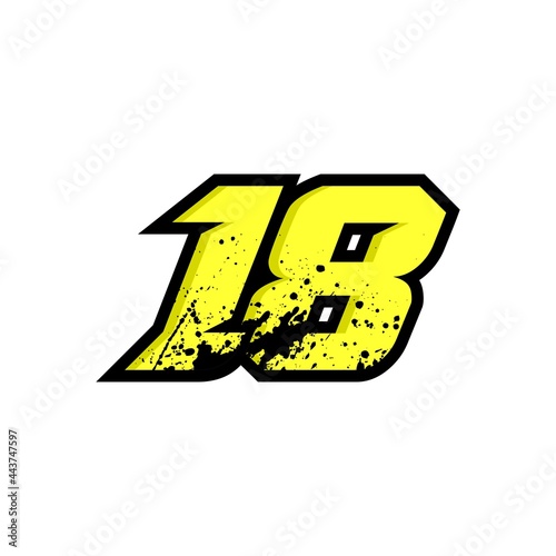 Simple Star Racing Number 18