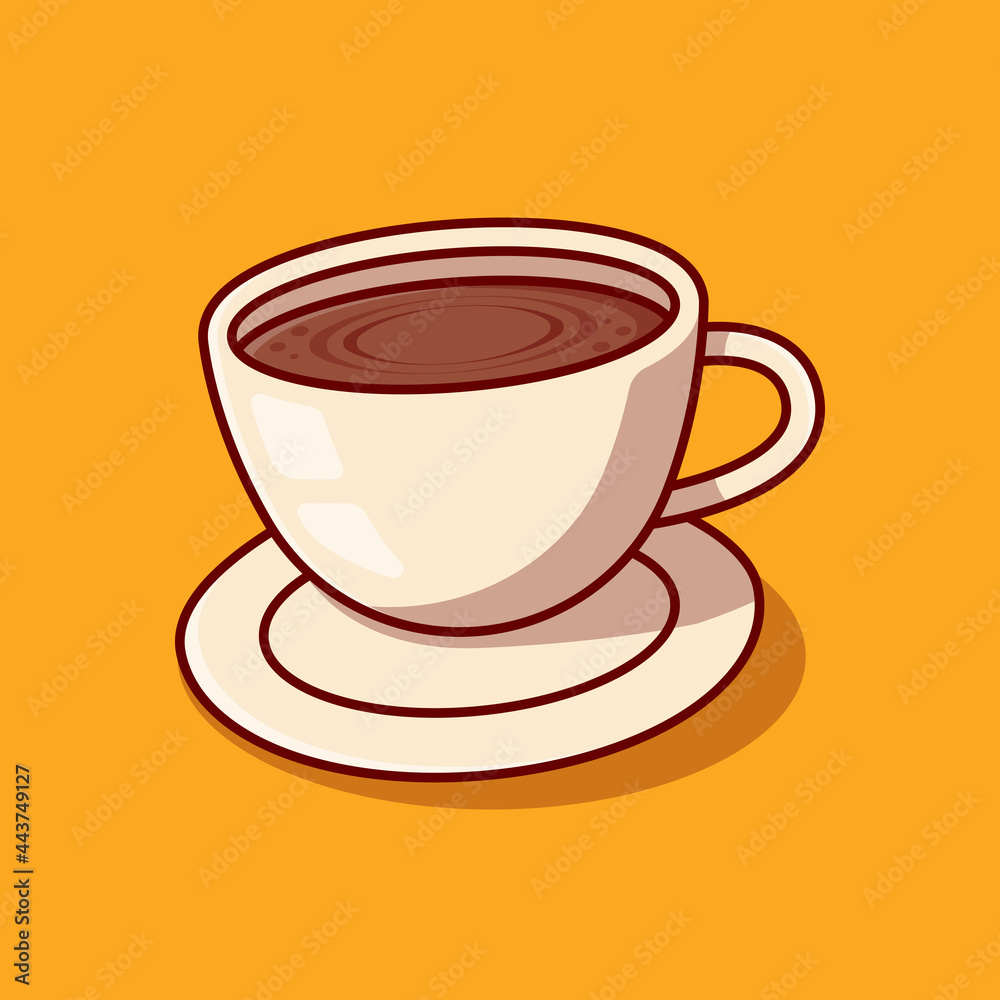 Overflow coffee cup illustration design. Isolated food design concept Overflow coffee cup illustration design. Isolated food design concept