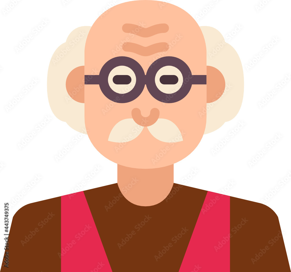 old man flat icon