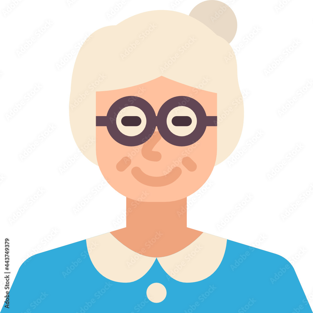 old woman flat icon