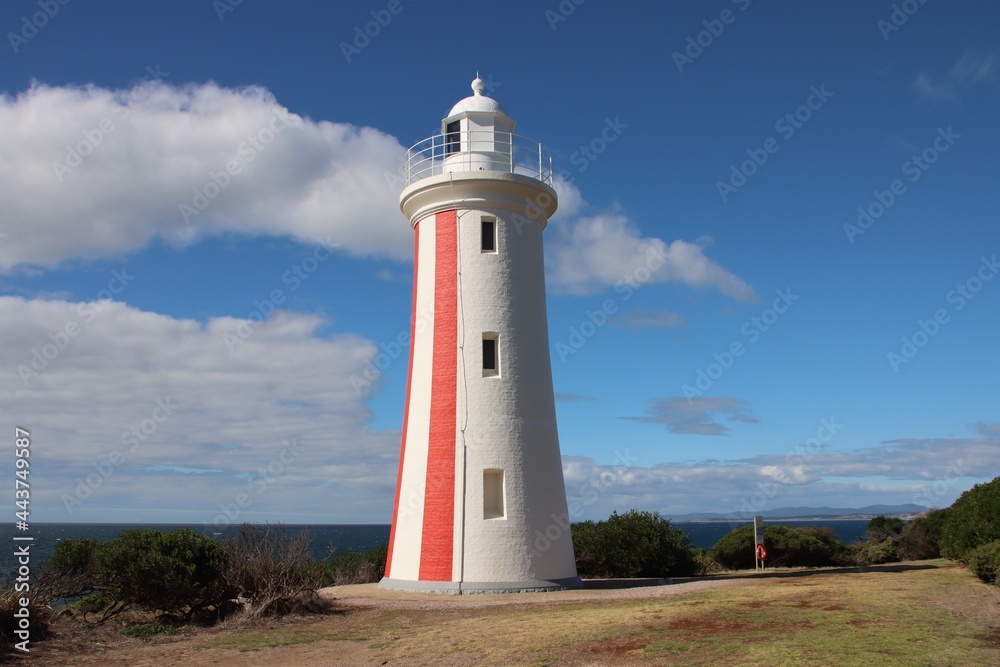 Mersey Bluff Lighthouse at the mouth of the Mersey River, Devonport, Tasmania, Australia.