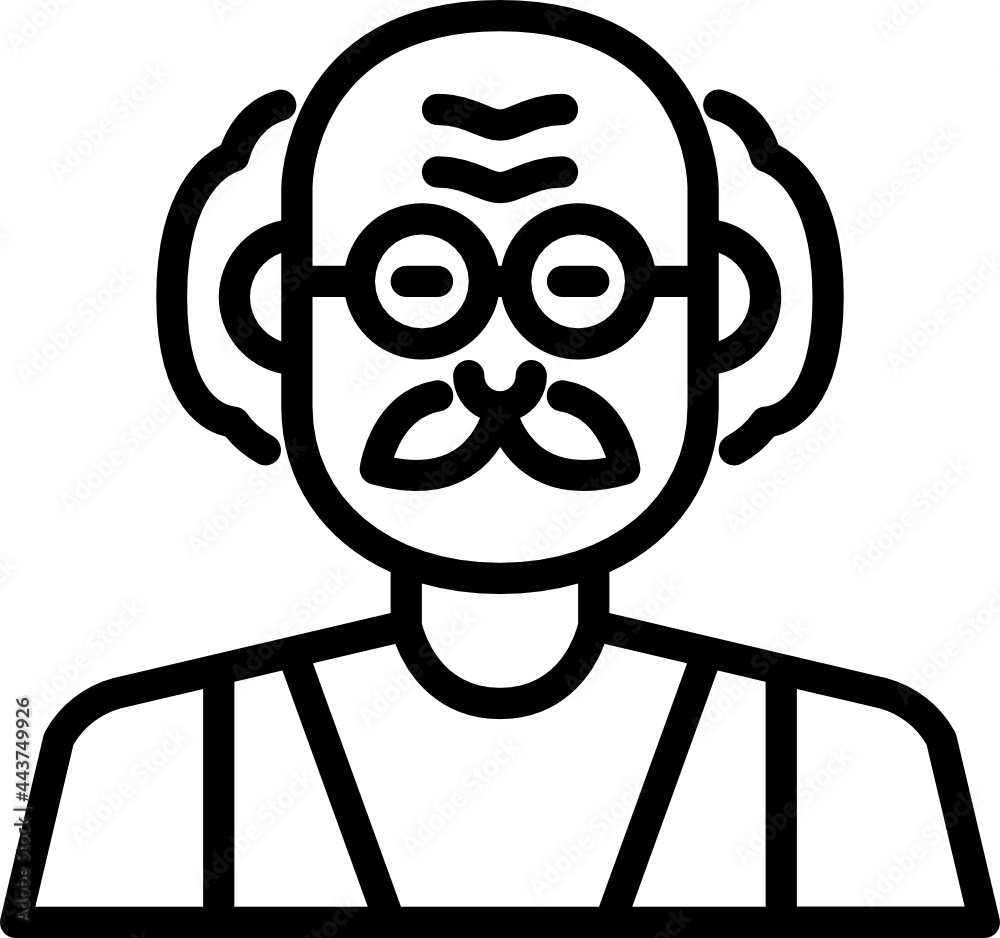 old man outline icon old man outline icon
