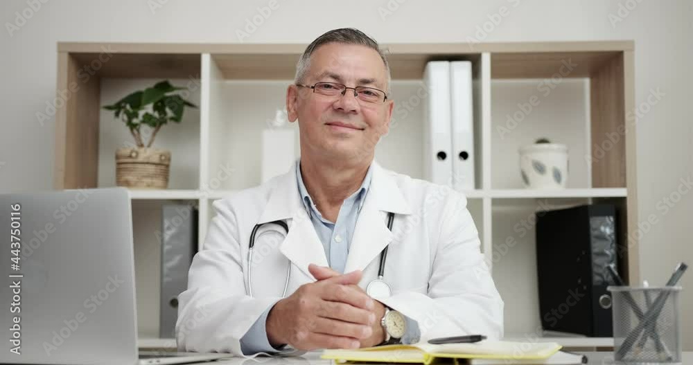 Smiling Positive Doctor At Work Looking at Camera Smiling Positive Doctor At Work Looking at Camera