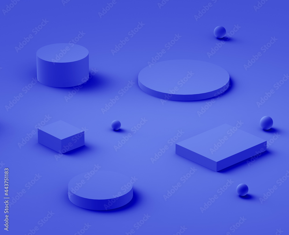 3d royal blue and purple platform minimal studio background. Abstract 3d geometric shape object illustration render. Display for cosmetics and beauty fashion product. 3d royal blue and purple platform minimal studio background. Abstract 3d geometric shape object illustration render. Display for cosmetics and beauty fashion product.