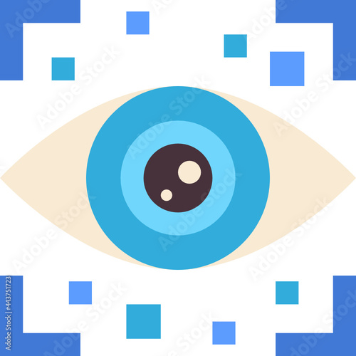 retina scan flat icon