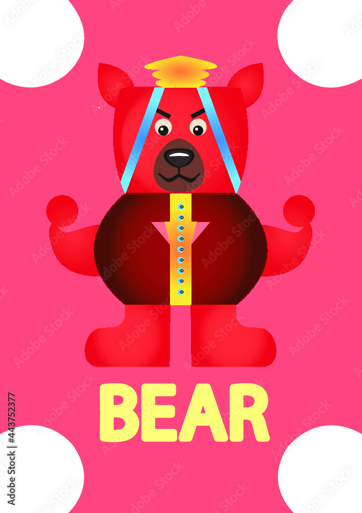 Fototapeta premium cutecartoon,illustration,love,bear,funnyanimal,bearbaby.