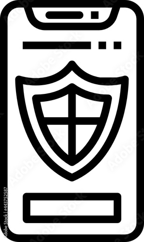 mobile security outline icon