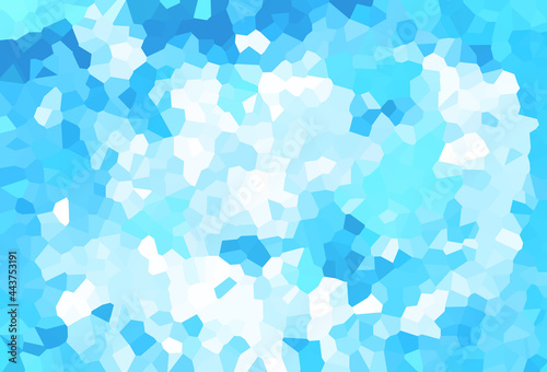 ステンドグラス風カラフル背景イラスト素材 青、ブルー、夏、冬