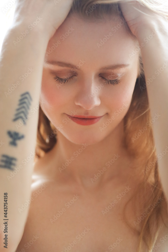 Naklejka premium Female beauty in close-up