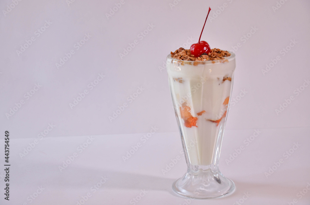 Background horizontal Yogurt With Fruit Background horizontal Yogurt With Fruit