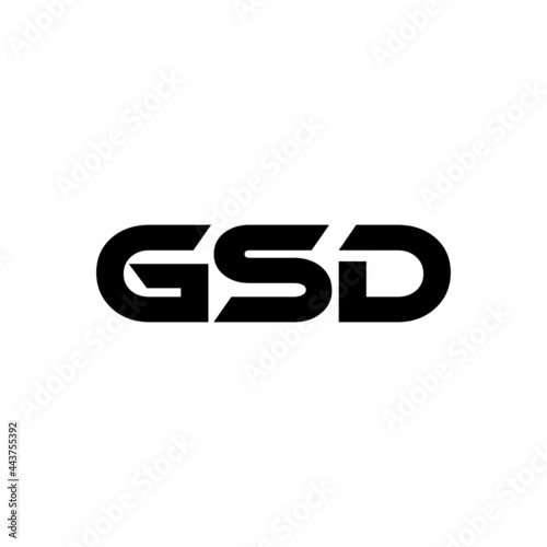 GSD letter logo design with white background in illustrator, vector logo modern alphabet font overlap style. calligraphy designs for logo, Poster, Invitation, etc. photo