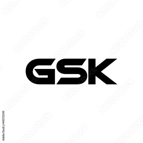 GSK letter logo design with white background in illustrator, vector logo modern alphabet font overlap style. calligraphy designs for logo, Poster, Invitation, etc. photo