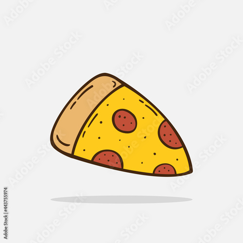 Hand drawn pizza icon Design Template. vector sketch doodle illustration. Perfect for food concepts, diet infographics, icons or web design, street restaurants menu