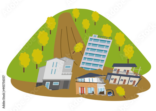 災害　土砂崩れ　住宅