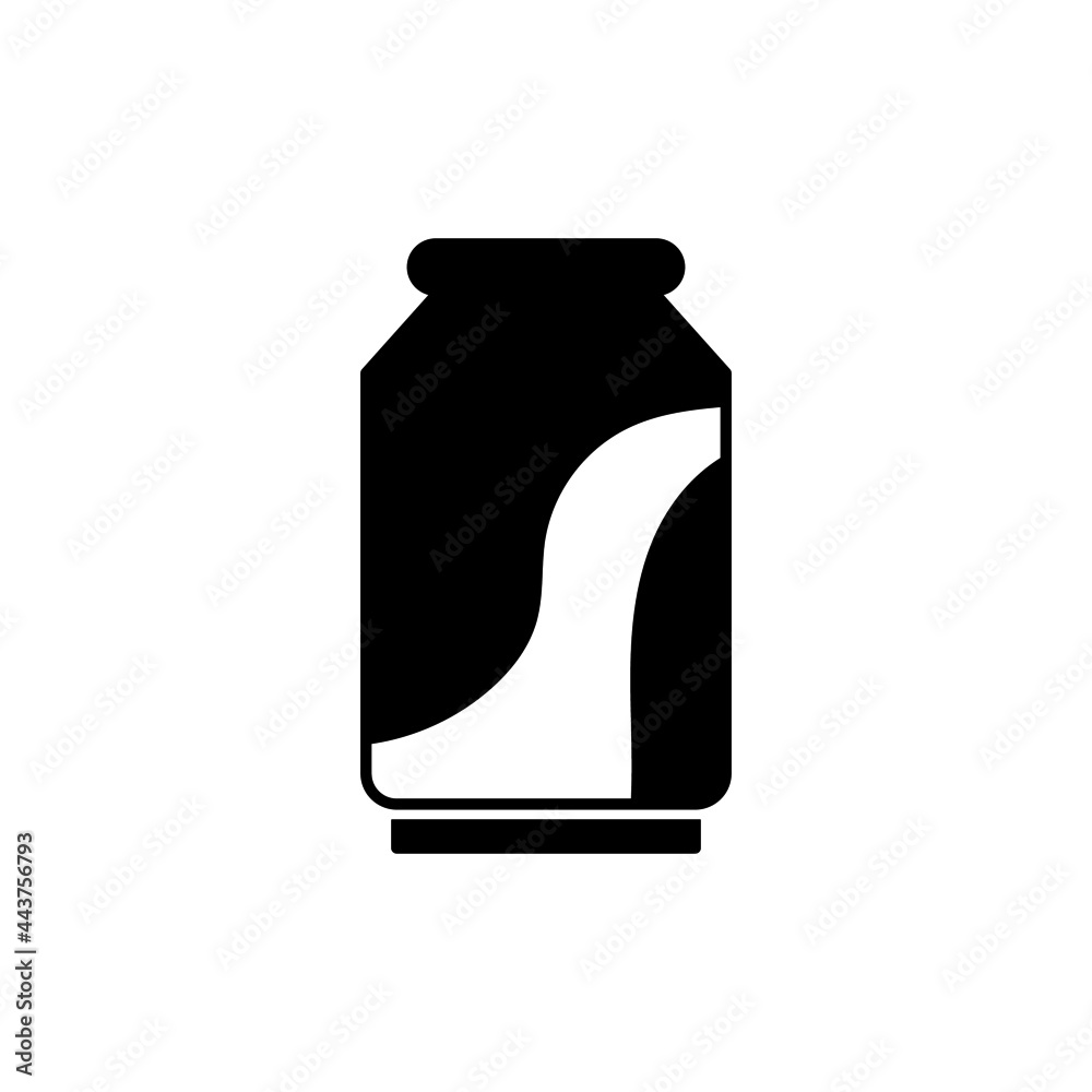 Soda can icon in solid black flat shape glyph icon, isolated on white background Soda can icon in solid black flat shape glyph icon, isolated on white background