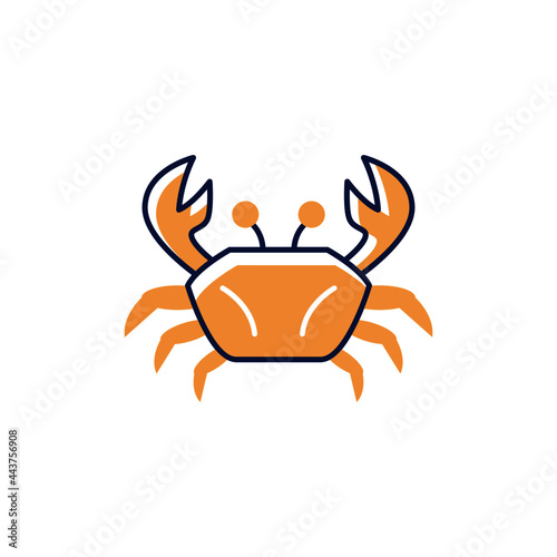 Crab icon in color icon, isolated on white background 