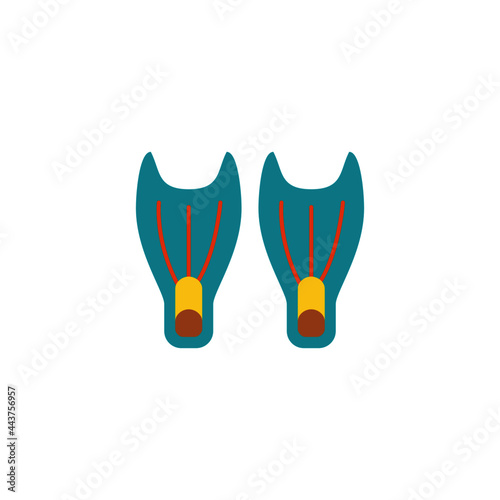 Flipper diving icon in color icon, isolated on white background 