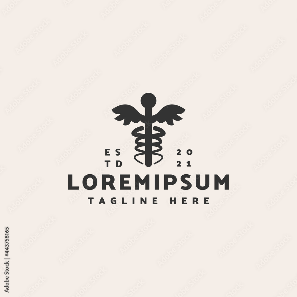 Health Medical hipster vintage logo vector icon illustration