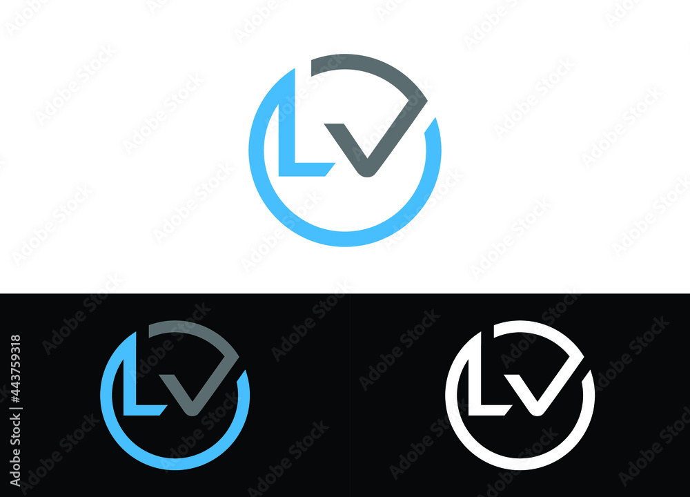 Initial Letter LV Logo or Icon Design Vector Image Template Initial Letter LV Logo or Icon Design Vector Image Template