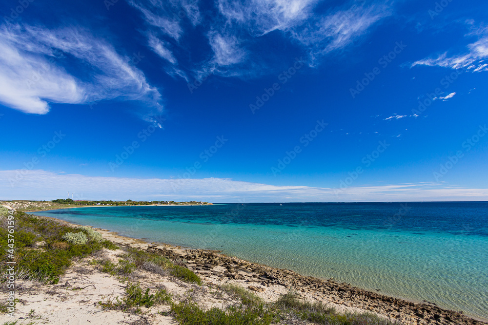 オーストラリア　ニンガルー・コーストのコーラル・ベイ・ビーチの海岸線